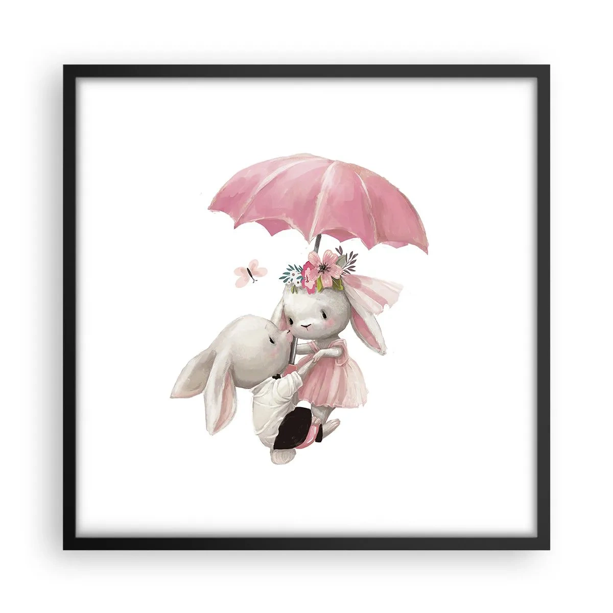 Plakat i sort ramme - Det er kærlighed - 50x50 cm