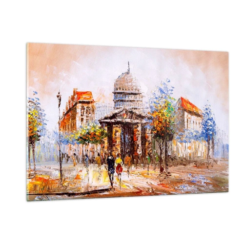 Billede på glas - En parisisk spadseretur - 120x80 cm