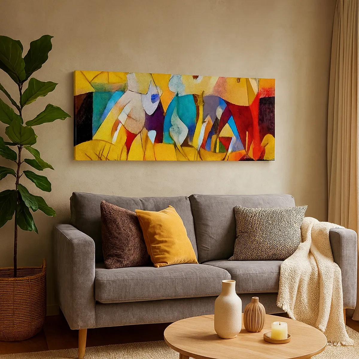 Lærredstryk - Billede på lærred - Sol - liv - glæde - 30x30 cm