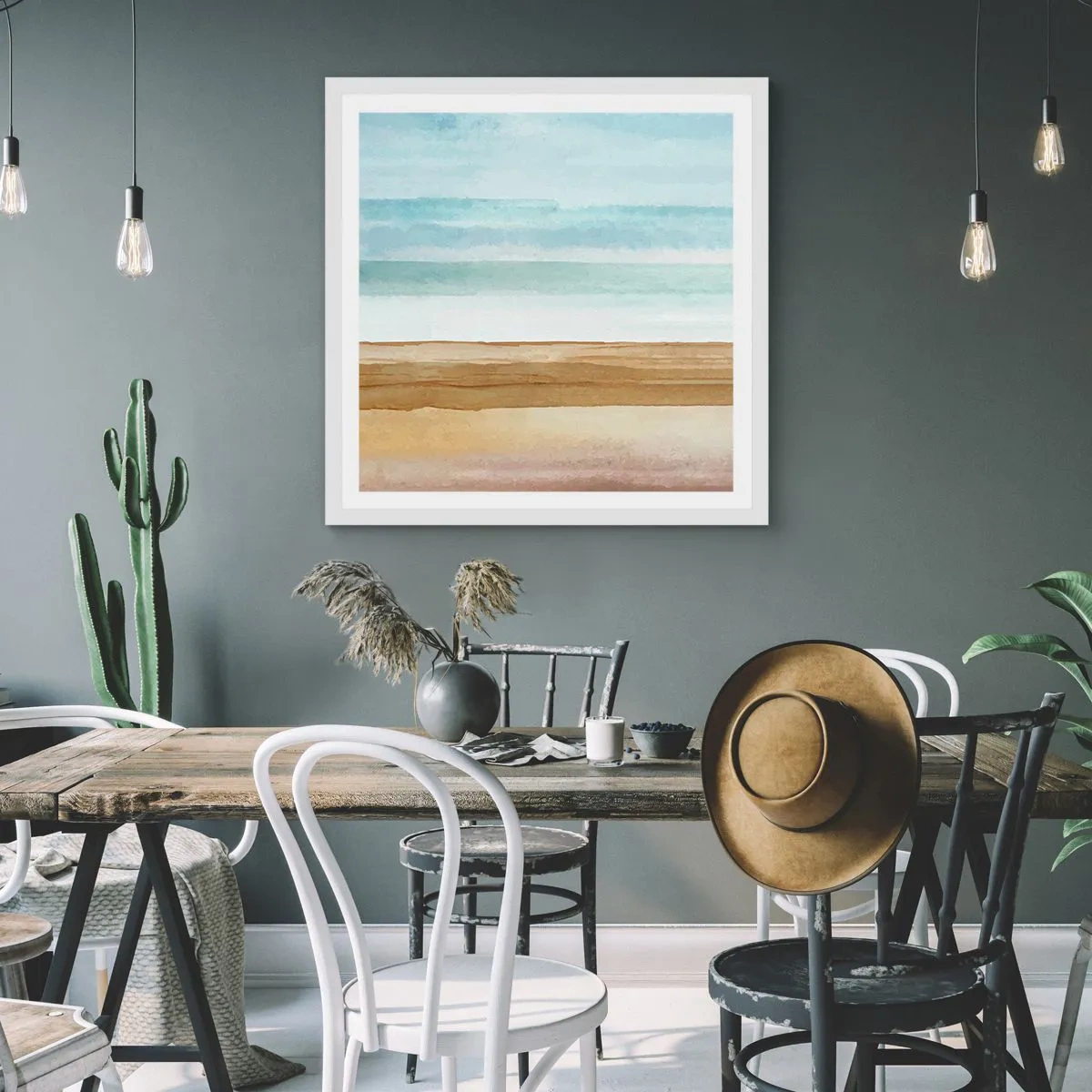 Plakat i hvid ramme - Trøst - 50x50 cm