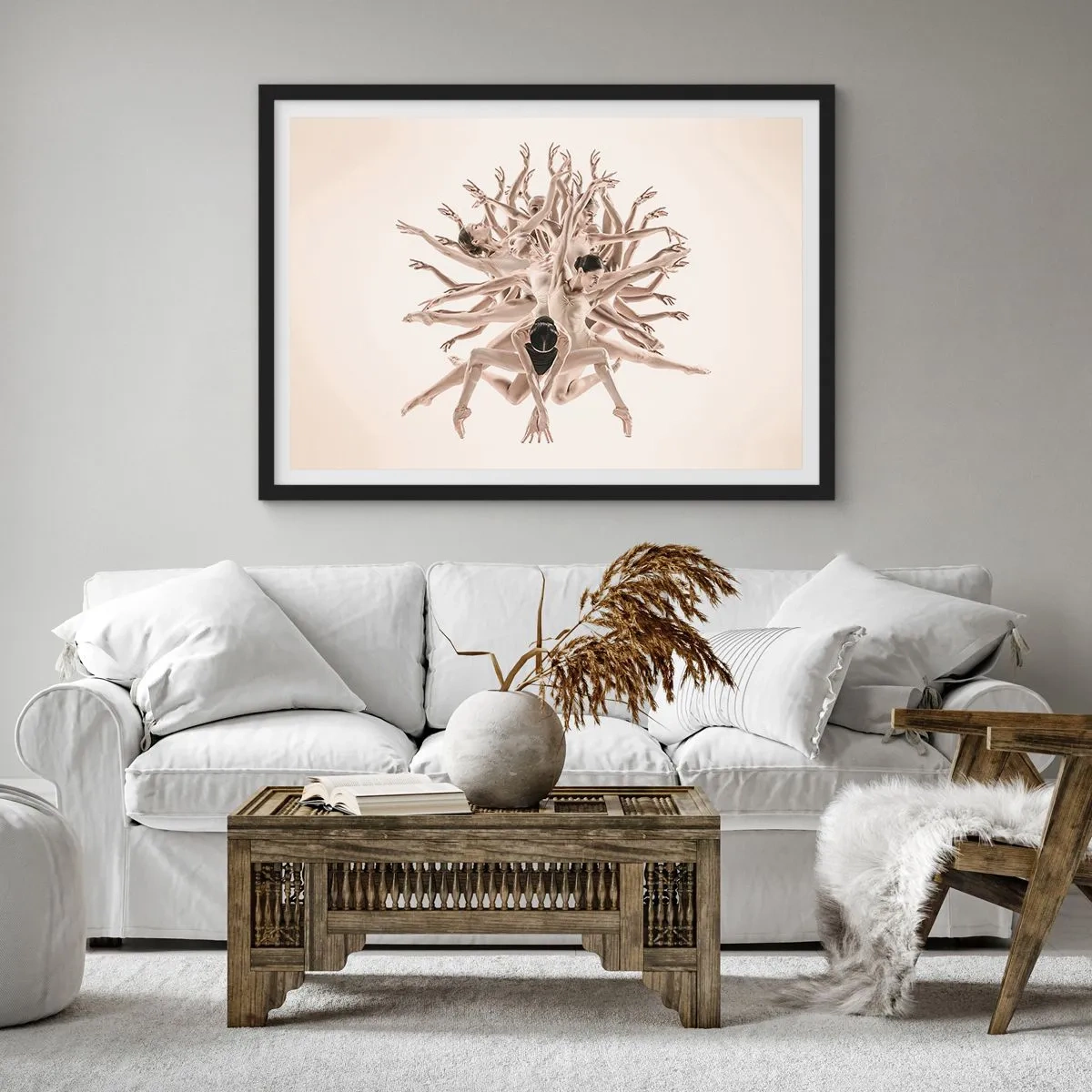 Plakat i sort ramme - Blomstrende i dans - 40x30 cm