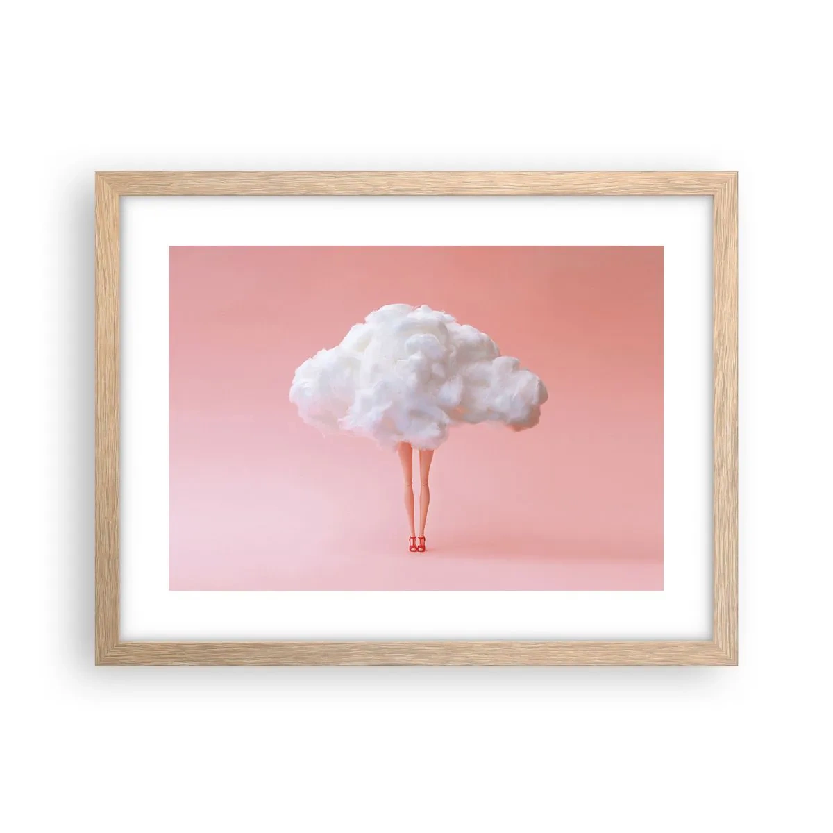 Plakat i ramme af lyst egetræ - Et sødt løfte - 40x30 cm