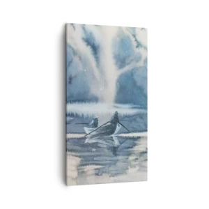 Lærredstryk - Billede på lærred - Lystfiskere i deres paradis - 45x80 cm