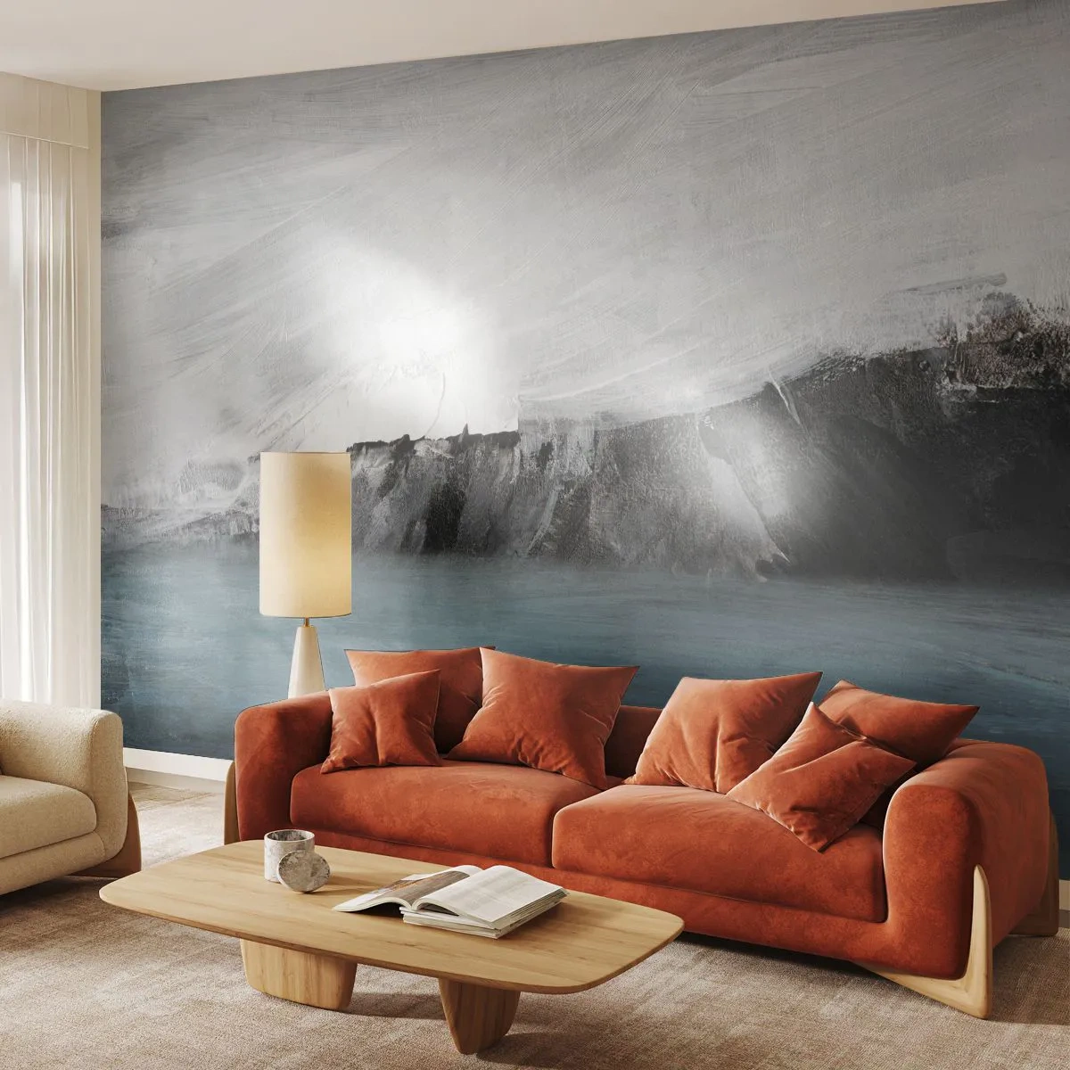 Fototapet Premium Sand - Vand - jord: et sammenstød mellem elementerne - Kyst, Landskab, Hav - 250x175 cm