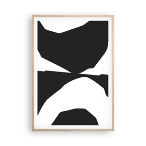Plakat i ramme af lyst egetræ - Positiv-negativ - 70x100 cm