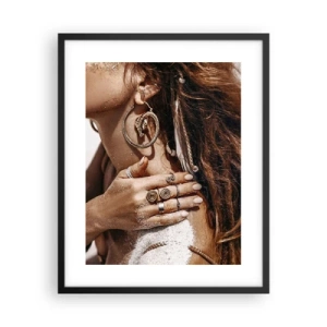 Plakat i sort ramme - Dronning af den vilde strand - 40x50 cm