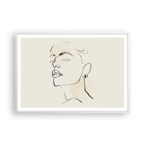 Plakat i hvid ramme - Et stolt blik - 100x70 cm
