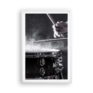 Plakat i hvid ramme - Musikkens puls - 61x91 cm