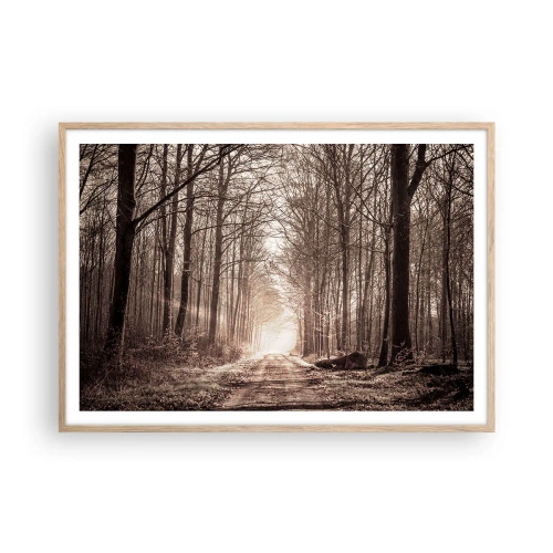 Plakat i ramme af lyst egetræ - Skovkatedralen - 100x70 cm