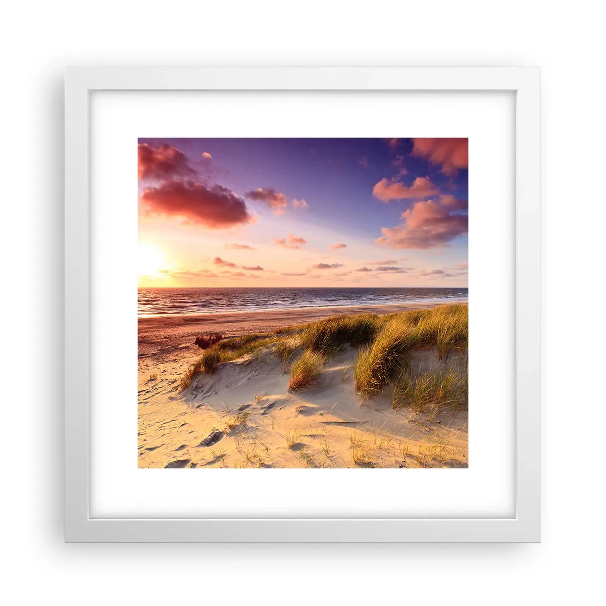 Plakat i hvid ramme - Luften dufter allerede af sommer - 30x30 cm