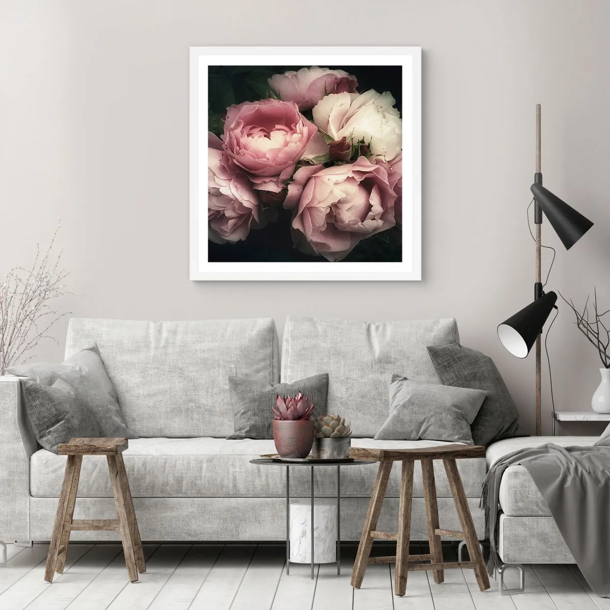 Plakat i hvid ramme - Belle epoque charme - 40x40 cm