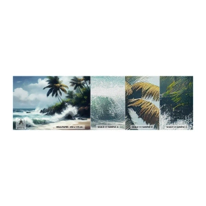 Prøve Fototapet Premium Canvas - På en tropisk strand - Strand, Tropisk, Håndflade - 100x30 cm