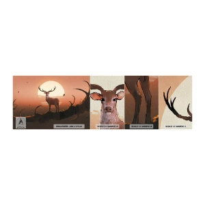 Prøve Fototapet Premium Sand - Denne aften er ikke som alle andre - Abstraktion, Hjort, Stykke - 100x30 cm