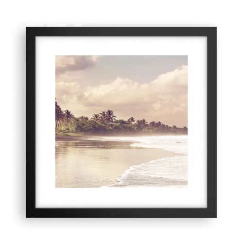 Plakat i sort ramme - Kærtegner bølgerne - 30x30 cm