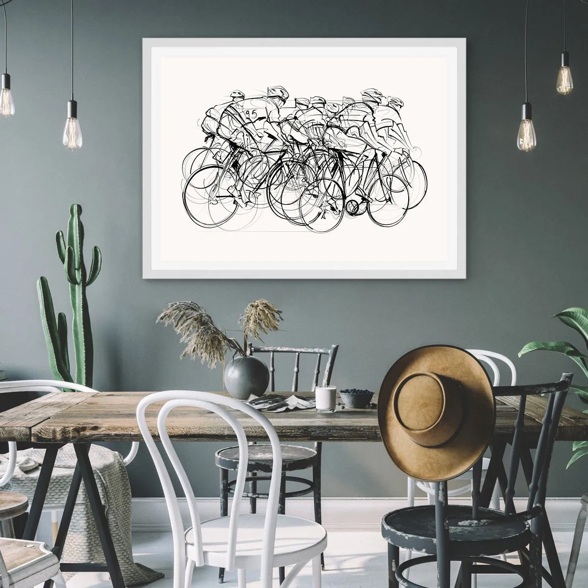 Plakat i hvid ramme - Sammen i et team - 100x70 cm