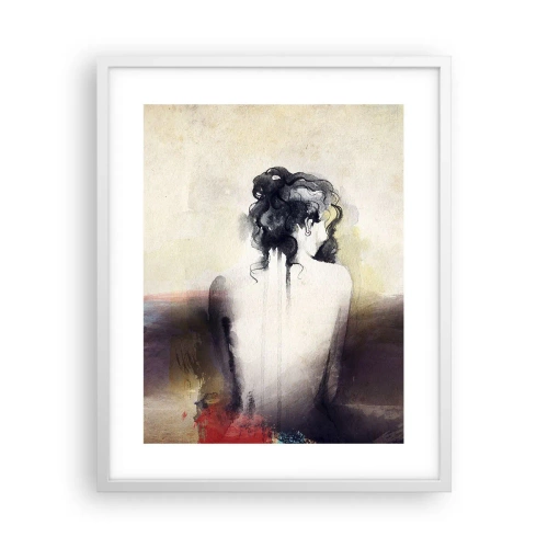 Plakat i hvid ramme - Glatte linjer, ovale former - 40x50 cm