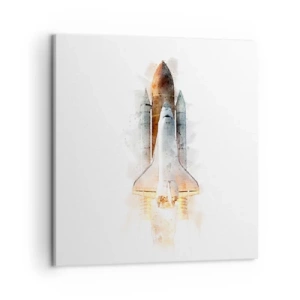 Lærredstryk - Billede på lærred - Opdagelsesrejsende i starten - 50x50 cm