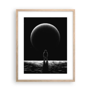 Plakat i ramme af lyst egetræ - Ansigt til ansigt - 40x50 cm