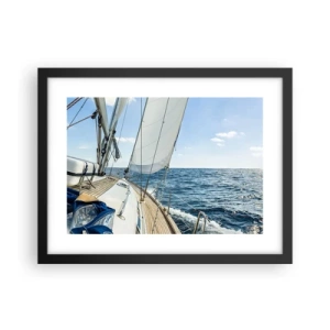 Plakat i sort ramme - Ahoj , eventyr - 40x30 cm