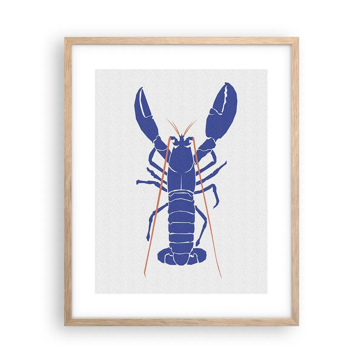 Plakat i ramme af lyst egetræ - Hummer udsøgt i granatæble - 40x50 cm