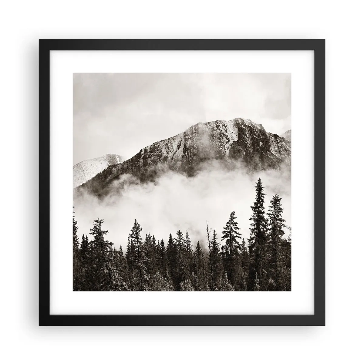 Plakat i sort ramme - Granit hersker - 40x40 cm