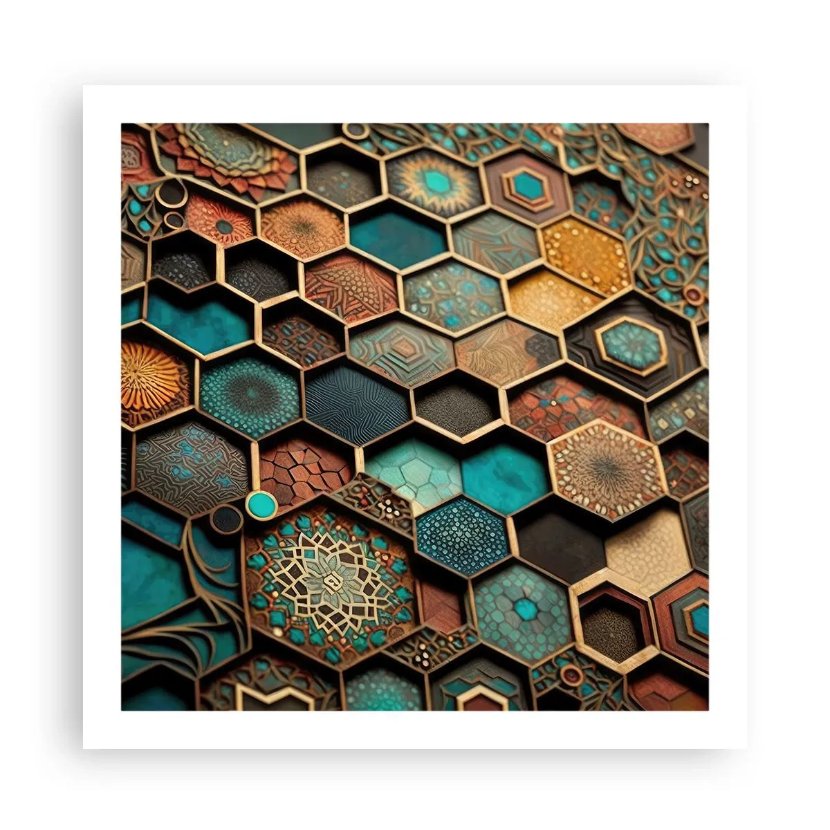 Plakat - Arabiske ornamenter - en variation - 60x60 cm