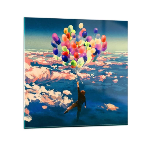 Billede på glas - En barndomsdrøm, der går i opfyldelse - 70x70 cm