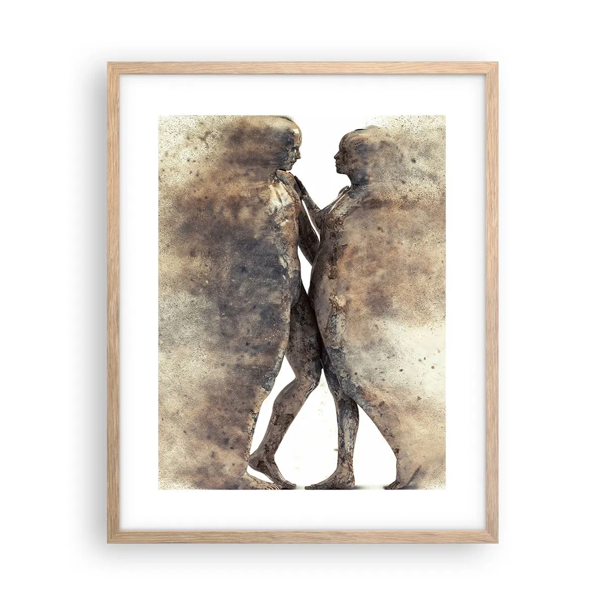 Plakat i ramme af lyst egetræ - Fra støv steg de til kærlighed - 40x50 cm