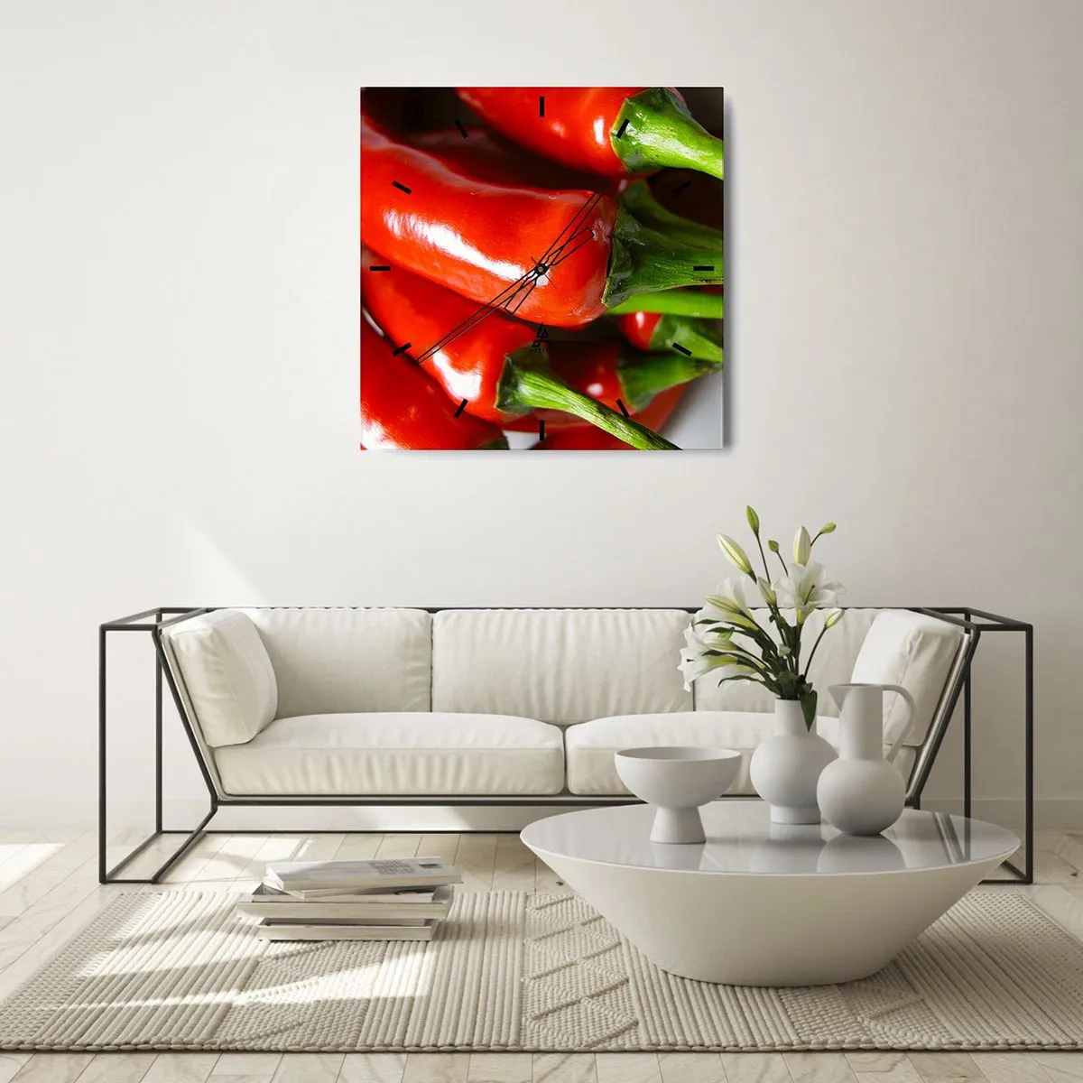 Vægur, Uret - Saftig, skinnende, glat - 40x40 cm