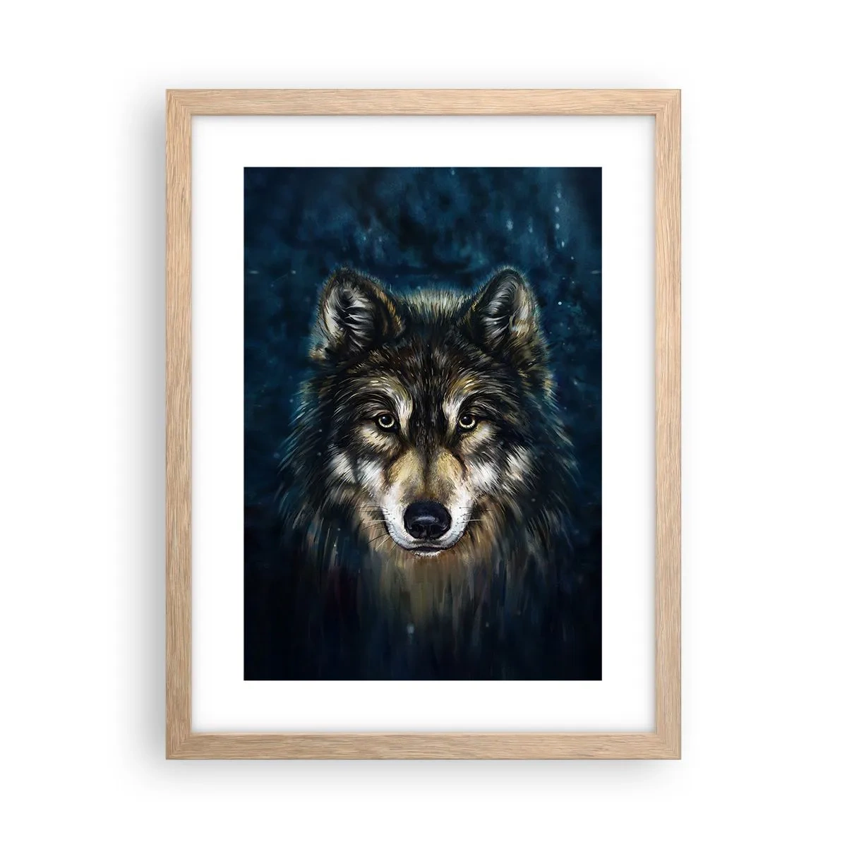 Plakat i ramme af lyst egetræ - Alfa? Og omega - 30x40 cm