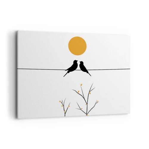 Lærredstryk - Billede på lærred - Nattergal - 100x70 cm