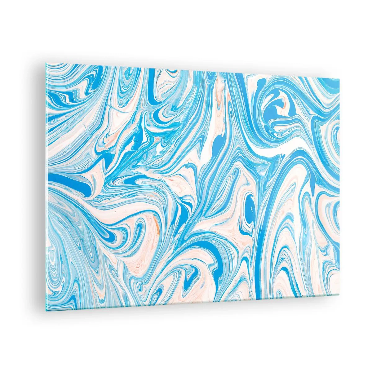 Billede på glas - Abstrakt mønster i turkise og beige nuancer - 70x50cm - Marsk i turkis - Moderne vægdekoration til stue og soveværelse ARTTOR