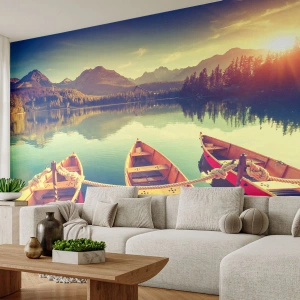 Fototapet på mål Premium Canvas - Lev efter dens love - Landskab, Bjerge, Sø