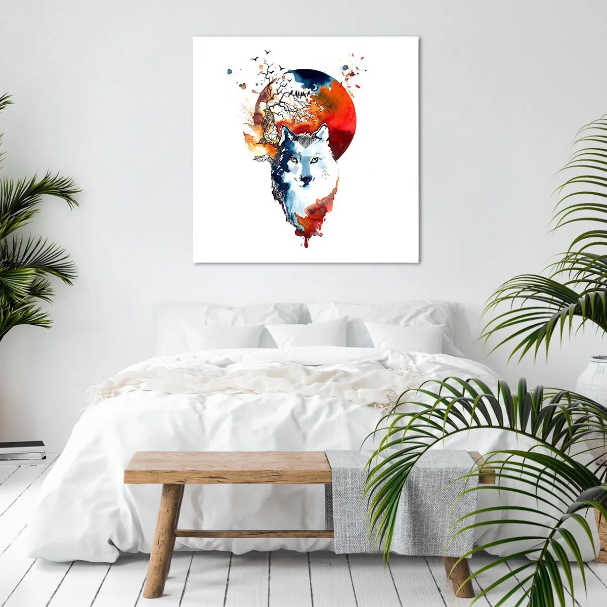 Lærredstryk - Billede på lærred - Næse til næse med natten - 60x60 cm