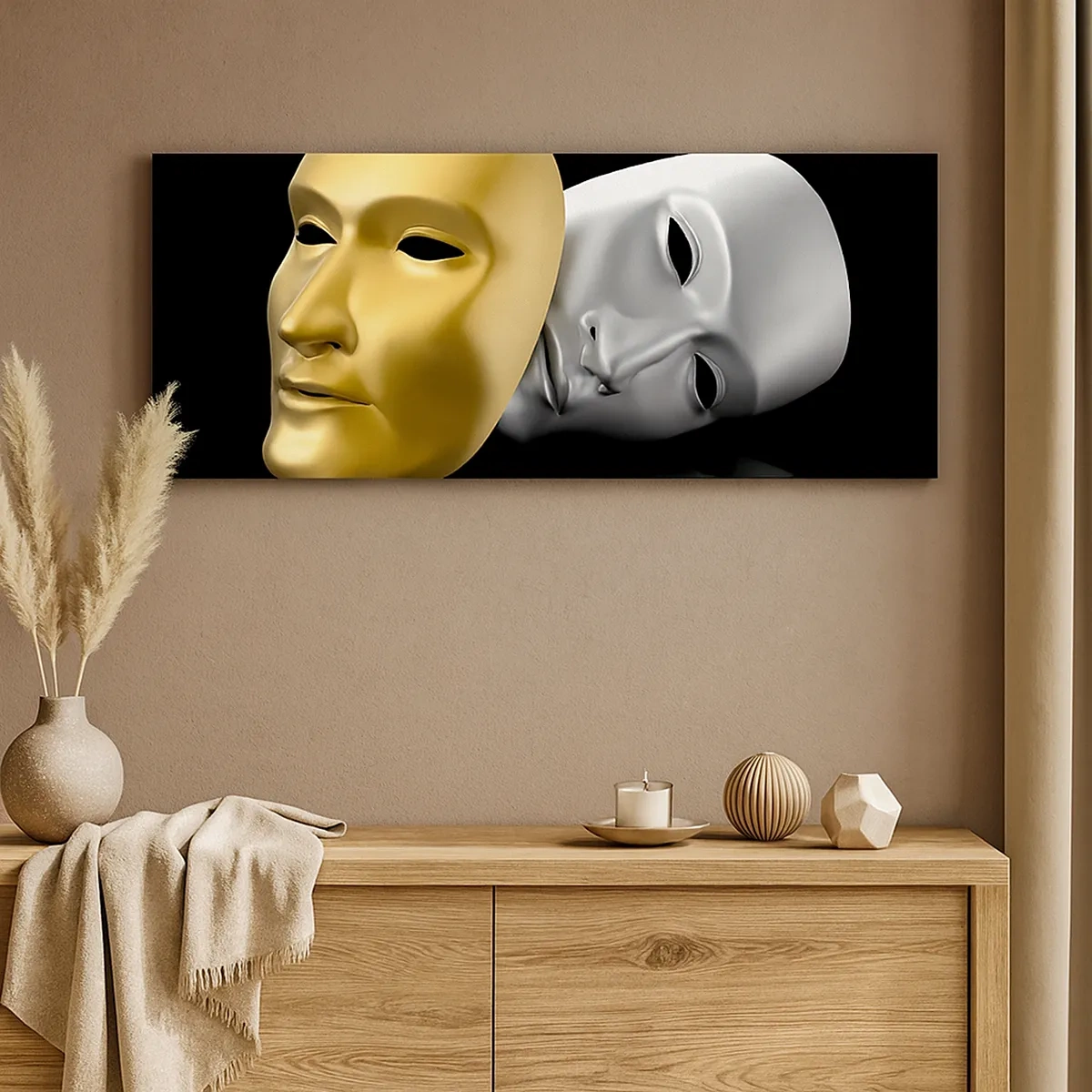 Lærredstryk - Billede på lærred - Livet er teater - 30x30 cm