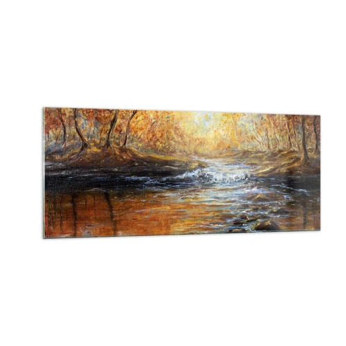 Billede på glas - Gylden strøm - 100x40 cm