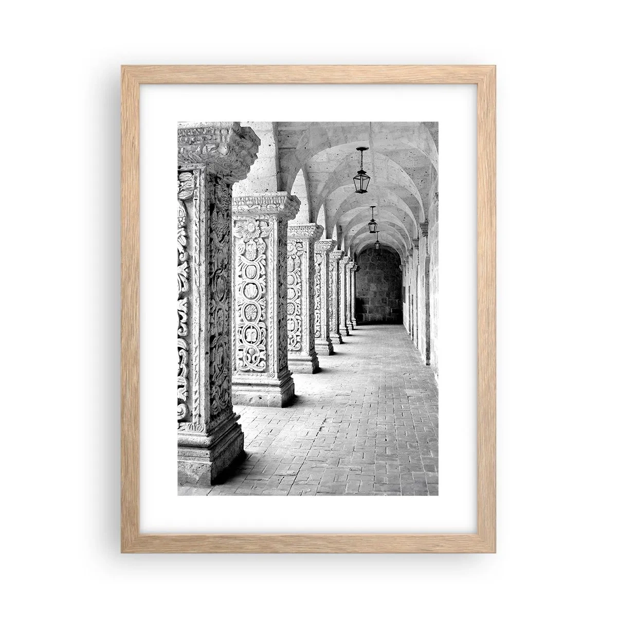 Plakat i ramme af lyst egetræ - Og hvor går det hen...? - 30x40 cm