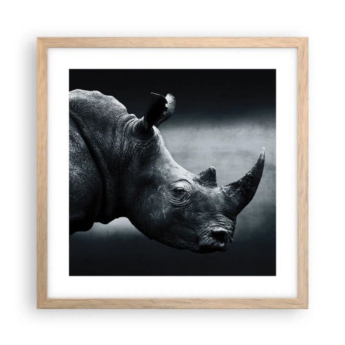 Plakat i ramme af lyst egetræ - Højre profil - 40x40 cm