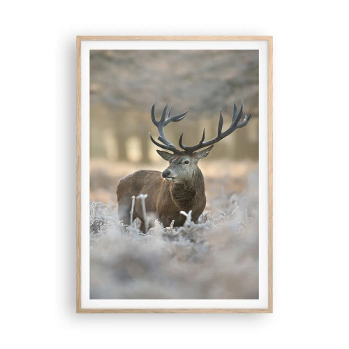 Plakat i ramme af lyst egetræ - En frisk morgen - 70x100 cm