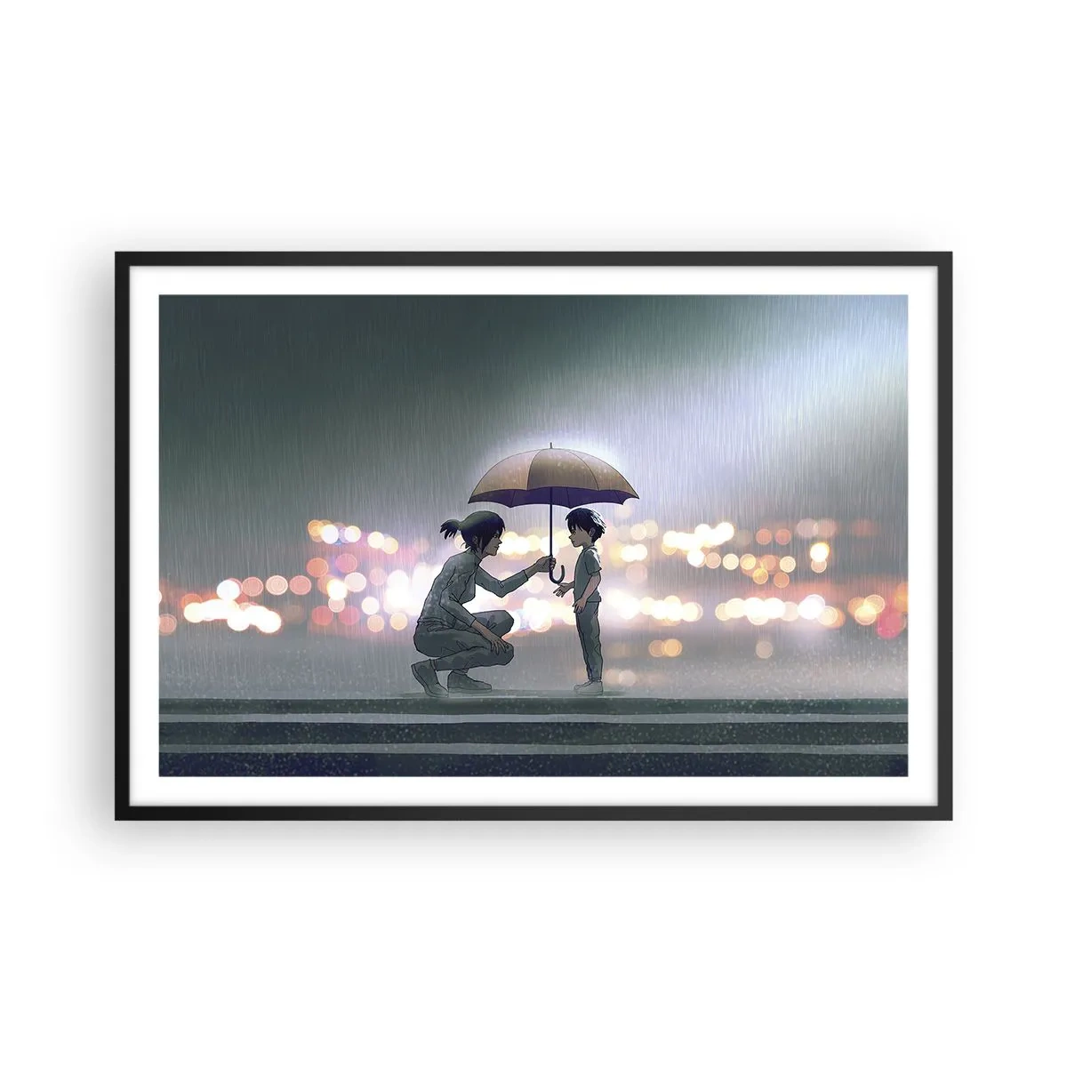 Plakat i sort ramme - Og alt er godt nu - 91x61 cm