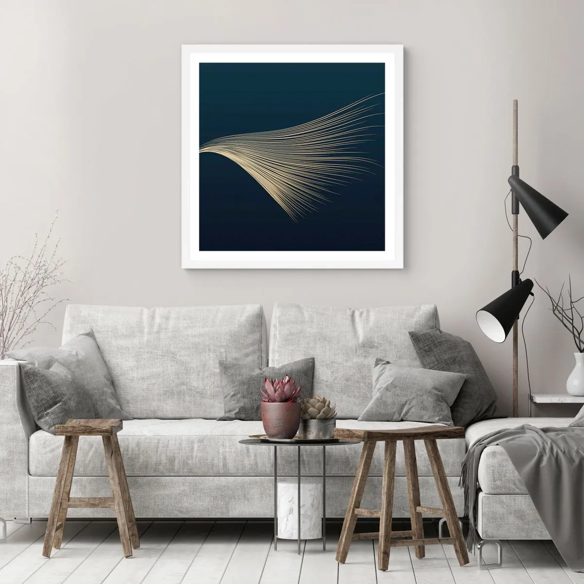 Plakat i hvid ramme - Som en engels hår - 30x30 cm