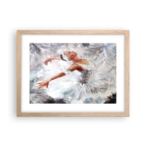 Plakat i ramme af lyst egetræ - Blød og let som tyl - 40x30 cm