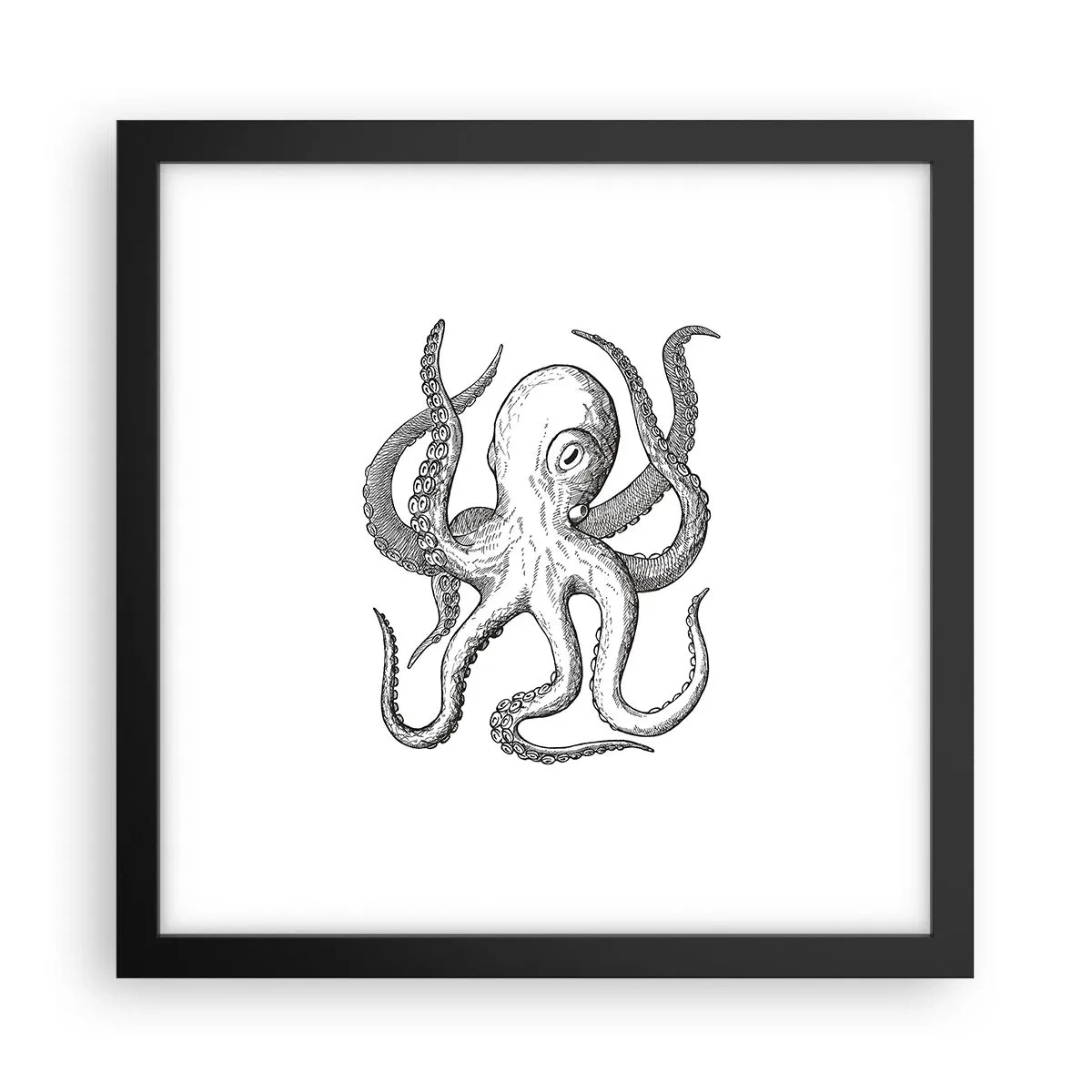 Plakat i sort ramme - Dans med bølger - 30x30 cm