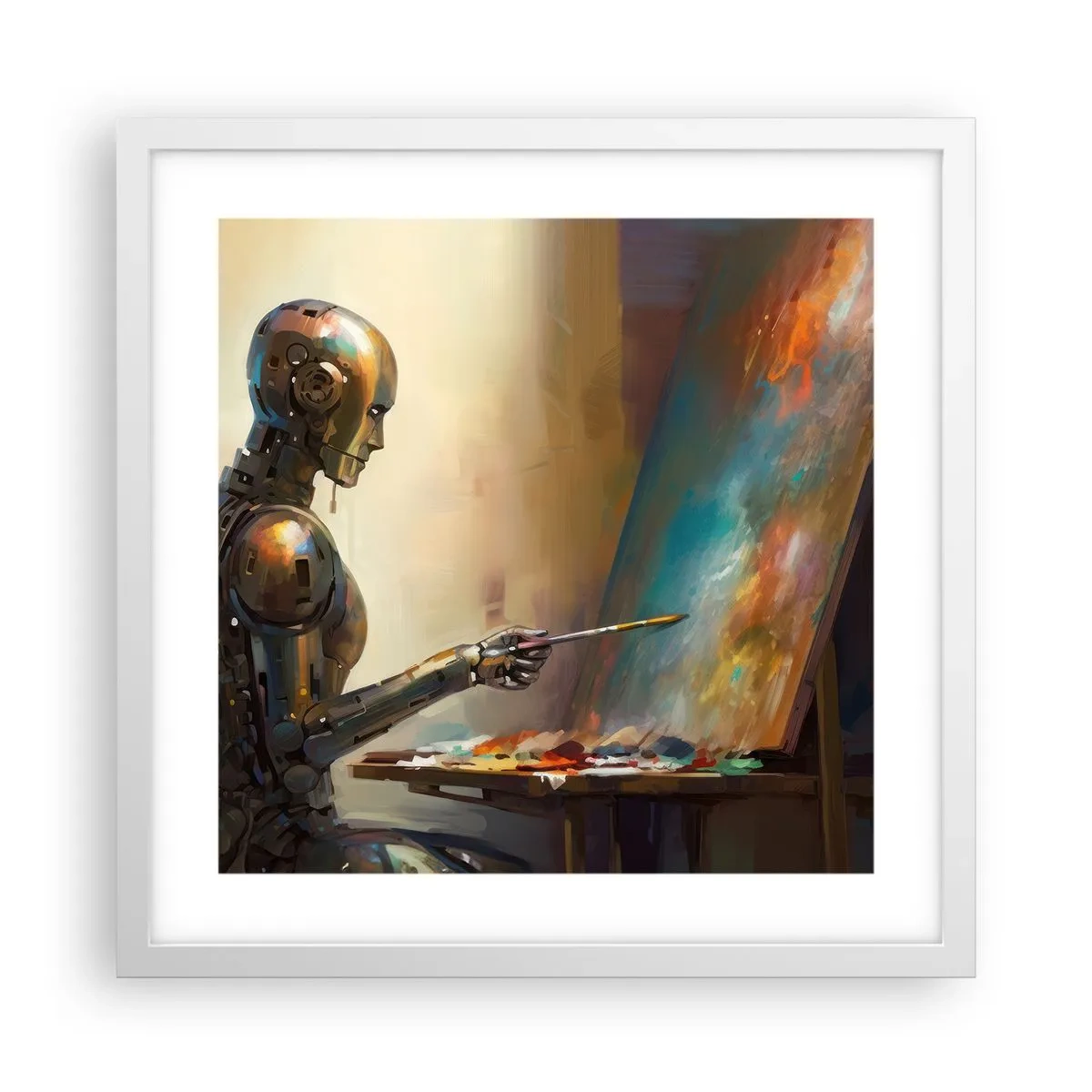 Plakat i hvid ramme - Fremtidens kunst - 40x40 cm