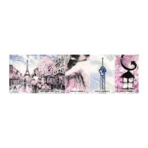Prøve Fototapet Selvklæbende Deluxe Sticker - Hvis du bliver forelsket, er det kun i... - By, Eiffeltårnet, Paris - 100x30 cm