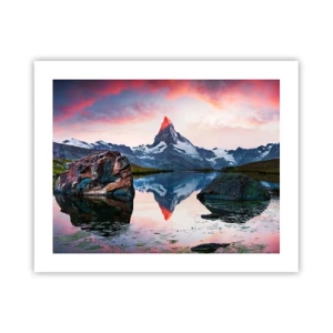Plakat - Bjergenes hjerte er varmt - 50x40 cm