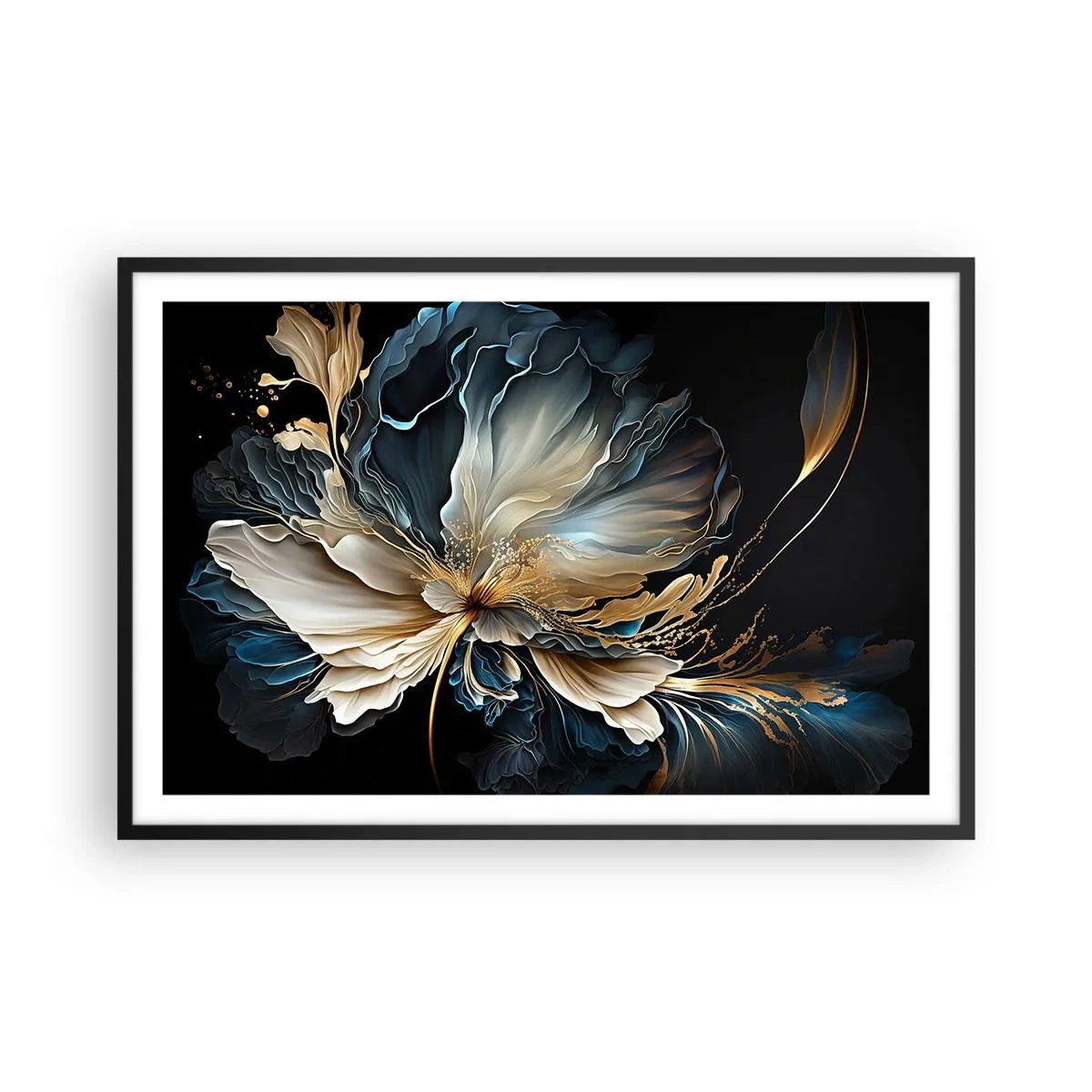 Plakat i sort ramme - Eventyrlig bregneblomst - 91x61 cm