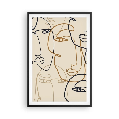 Plakat i sort ramme - Portræt ganget med hinanden - 61x91 cm