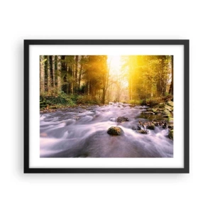 Plakat i sort ramme - Malachit i sølv- og guldfatning - 50x40 cm