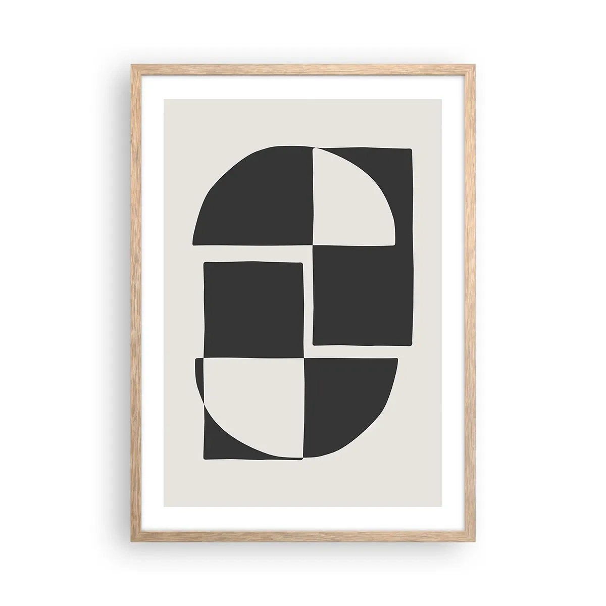 Plakat i ramme af lyst egetræ - Antitese - syntese - 50x70 cm